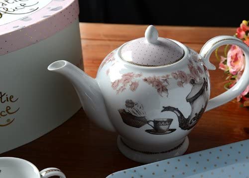 Creative Tops Porcelain Katie Alice Cupcake Couture Six Cup Tea Pot Hat Box