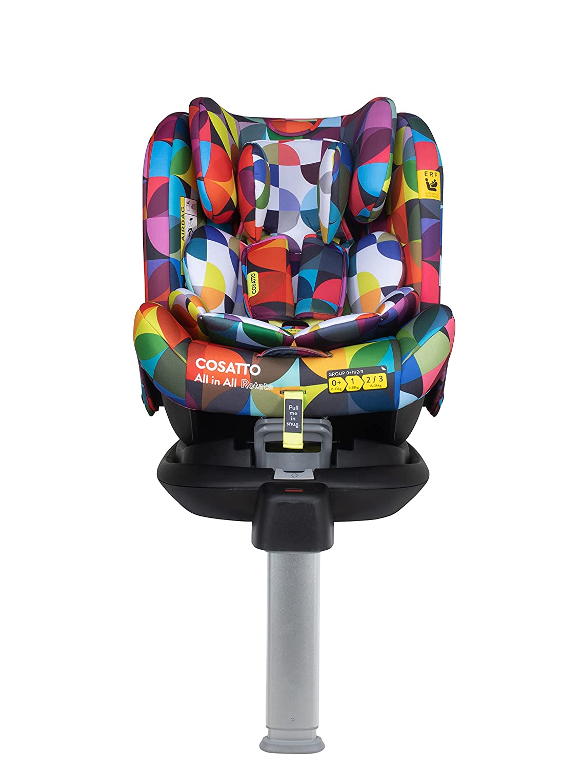 Cosatto All in All Rotate Car Seat for Babies to Children, Group 0+123, 0-36 kg, 0-12 Years, ISOFIX, ERF, Anti-Escape, Kaleidoscope