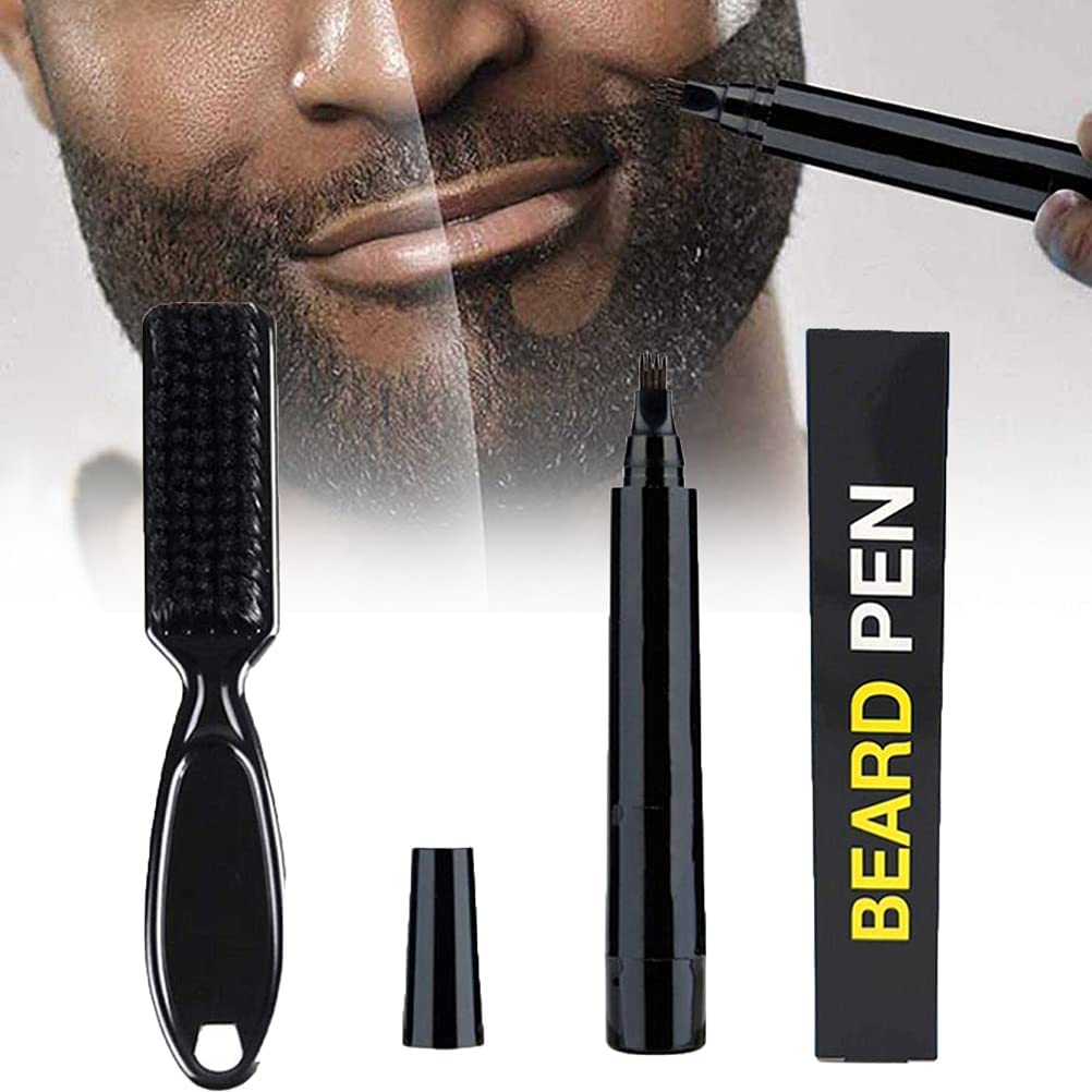 FILWO 1 x Beard Pen Filler Beard Filler Waterproof and Sweat-resistant Long Lasting Coverage with 1 Brush for Salon Hair Beard Styling Eyebrows, 