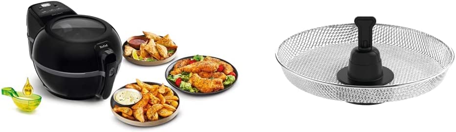 Tefal FZ7228 ActiFry Extra Hot Air Fryer (1550 Watt, Capacity: 1.2 kg, Stirring System, Low to No Oil Required) Black & XA7012 ActiFry Cooking Basket Accessories