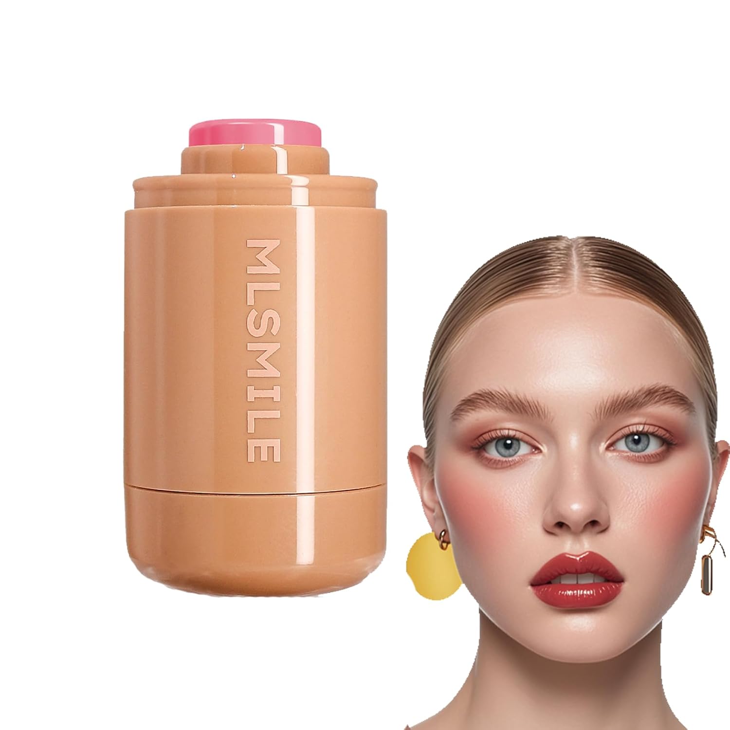 Pocket Blush Stick, Creamy Blush, Creamy Tint Blush Stick, Pink Makeup Tint Blush, Waterproof & Smudge-proof Blush Stick for Eyes, Lips & Shadows, Lightweight & Refreshing, Multi Use Makeup Blush