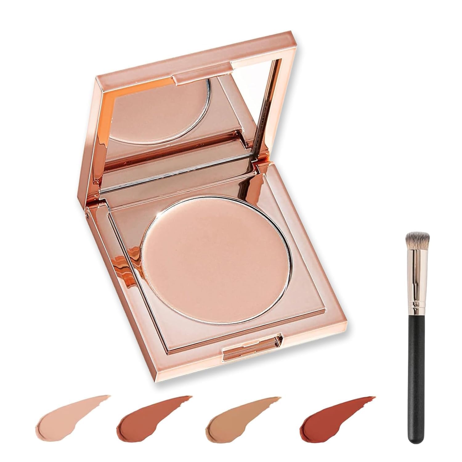 Coloured Clay CC Undereye Corrector with Brush, Under Eye Concealer and Colour Corrector for Dark Circles, Hydrating and Long Lasting Foundation (01-Light Skin)