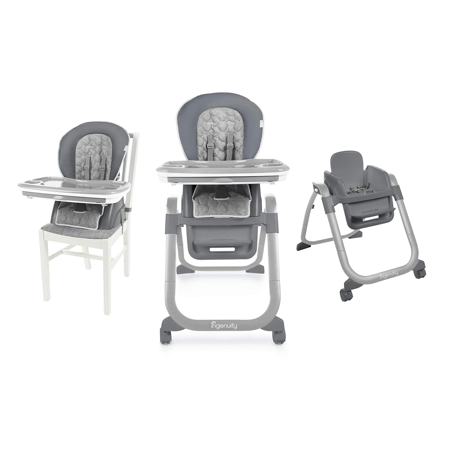 Ingenuity, Clayton 4 in 1 High Chair, Child Booster Seat, Toddler Chair or Can Be Used As A Seat For Two Children