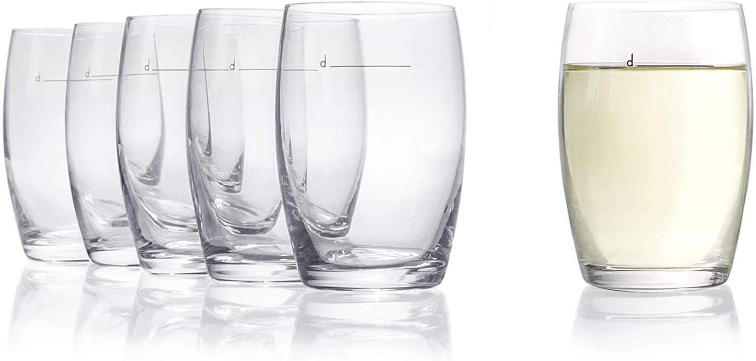 Stölzle Lausitz \"The New\" house wine glass, white, 173 ml, white wine glasses, set of 6, wine glasses without stems, dishwasher safe, white wine cup set, shatterproof, like mouth-blown, highest quality