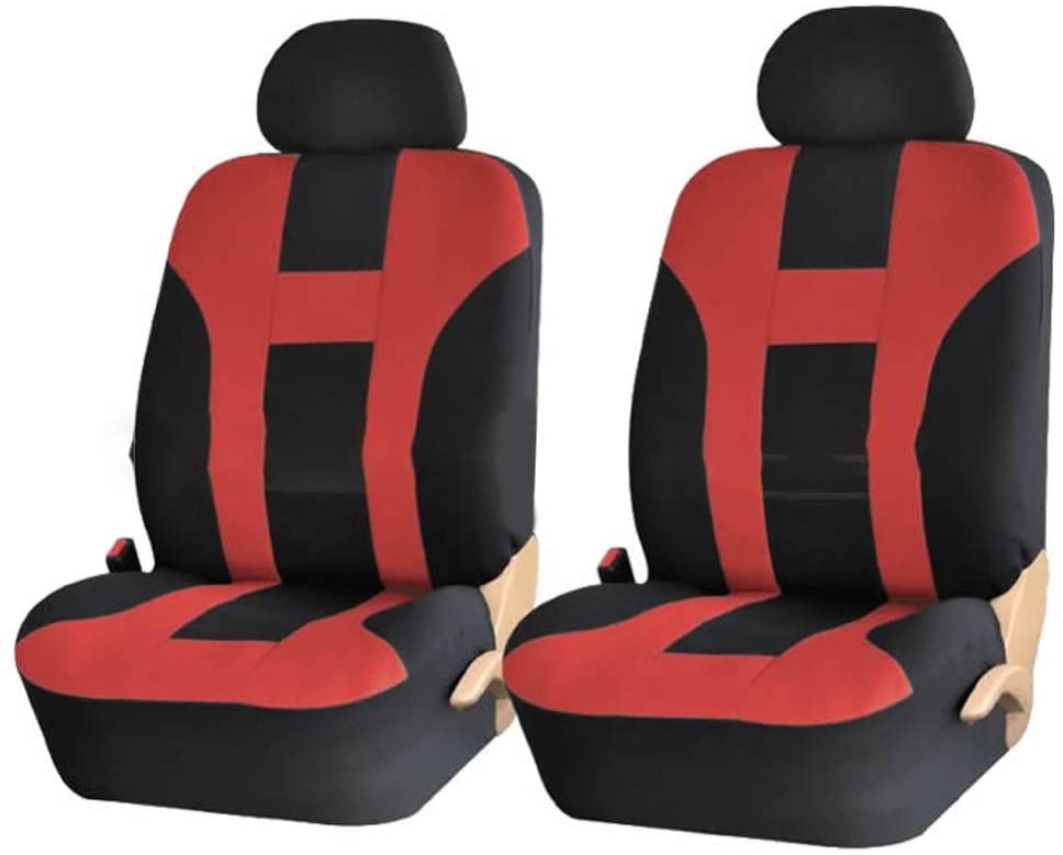 EGFheal Car Seat Covers Universal Fit Full Set Car Seat and Headrest Covers Protector Tyre Traces Car Accessories Interior 4-Piece Red and Black Driver Seat Set