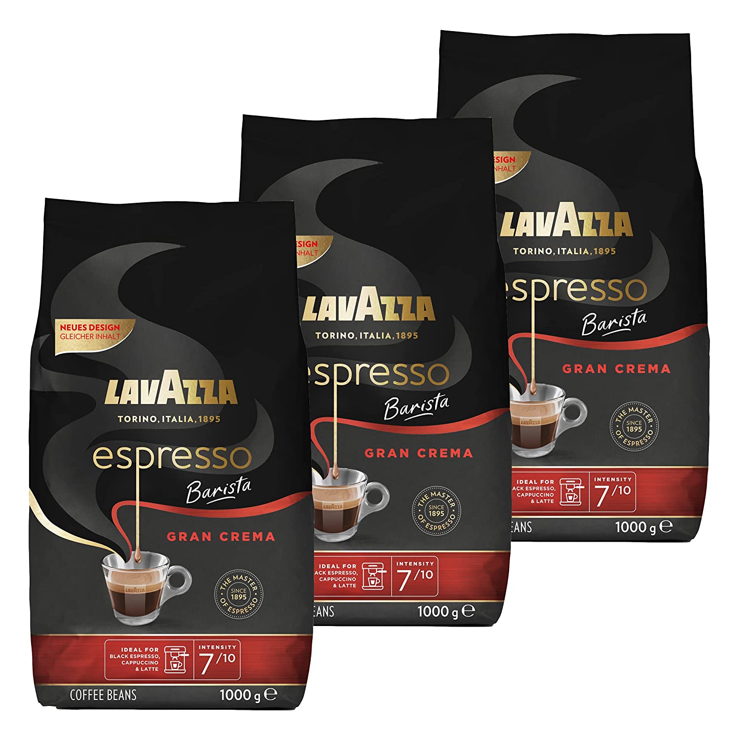 Lavazza espresso Barista, 1000g ganze Bohne 3er Pack