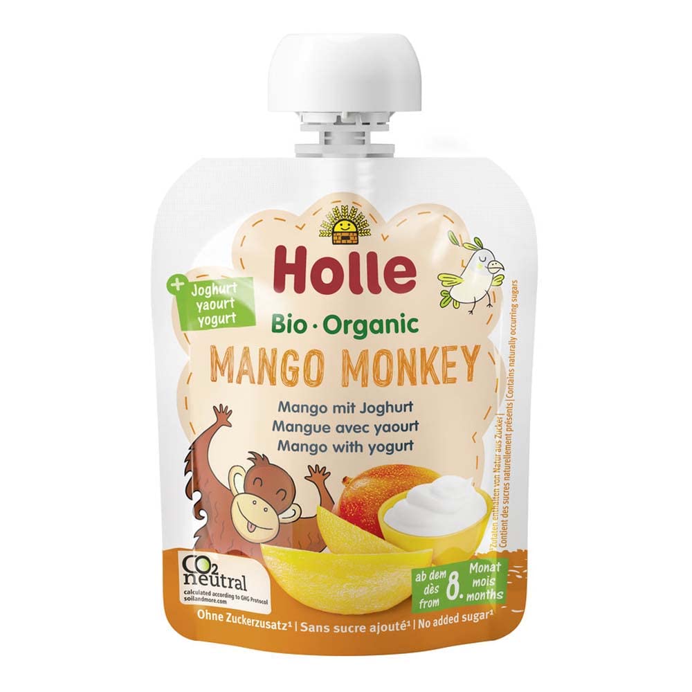 Holle Babyfood Pouchy, Mango Monkey Mango mit Joghurt, 85g