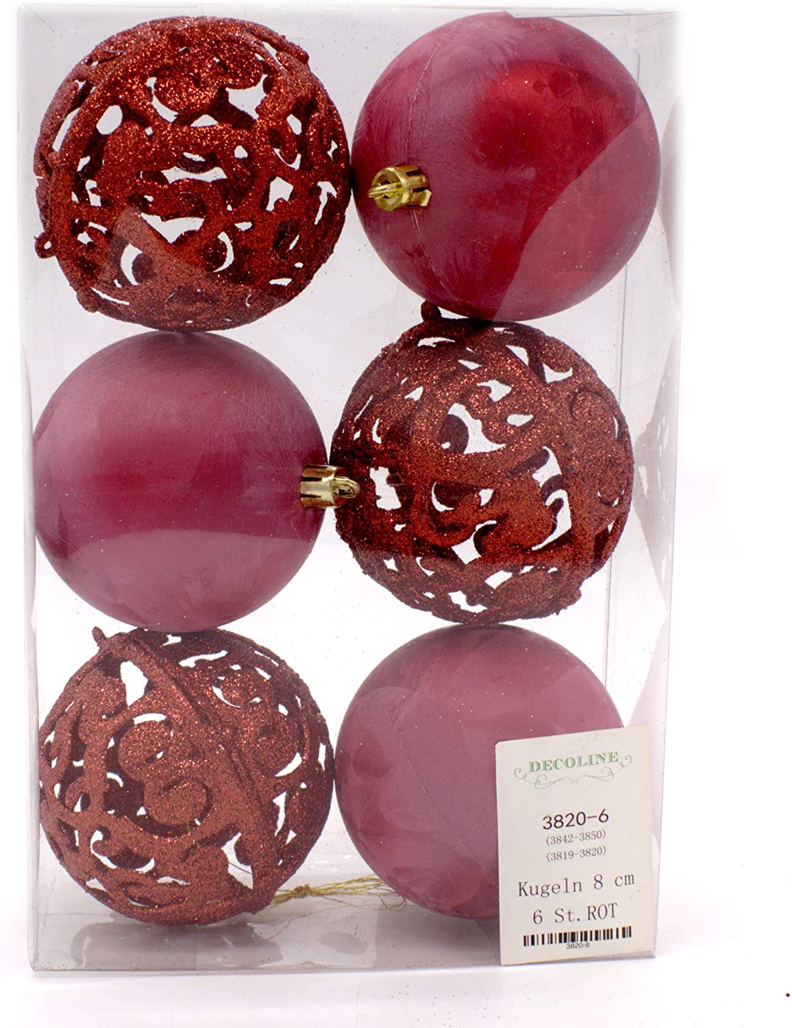 Decoline Ball 8 cm Red Pack of 6