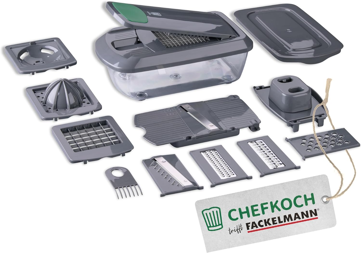 Chefkoch Multi-Purpose Vegetable Cutter 16 Pieces - The Multi-Tool for the Kitchen is Cutter, Dicer, Slicer, Chopper and Kitchen Cutter in One Set - Multi-Cutter for Vegetables
