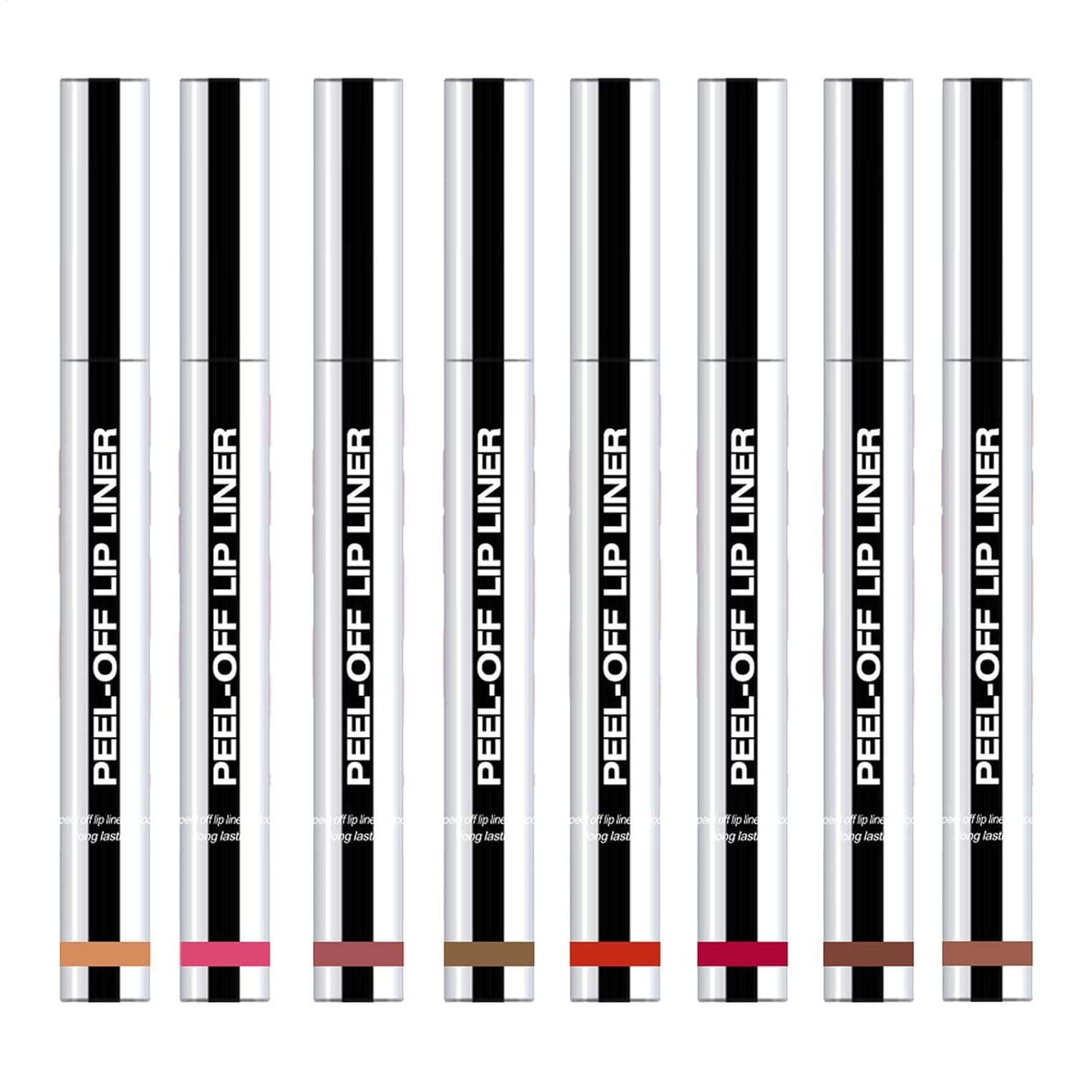 Pack of 8 Lip Stain Peel Off Waterproof Peel Off Lip Liner Stain Smudge-proof Lipstain Peel Off Long-Lasting Lip Liner Highly Pigmented and Smooth Lip Gloss Stain Lipstick for Women