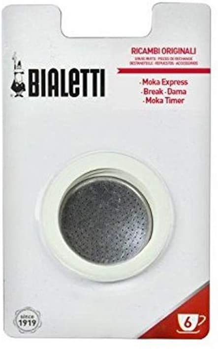 Bialetti - 109743 - 3 seals + 1 aluminum microfilter grid - 6 cups