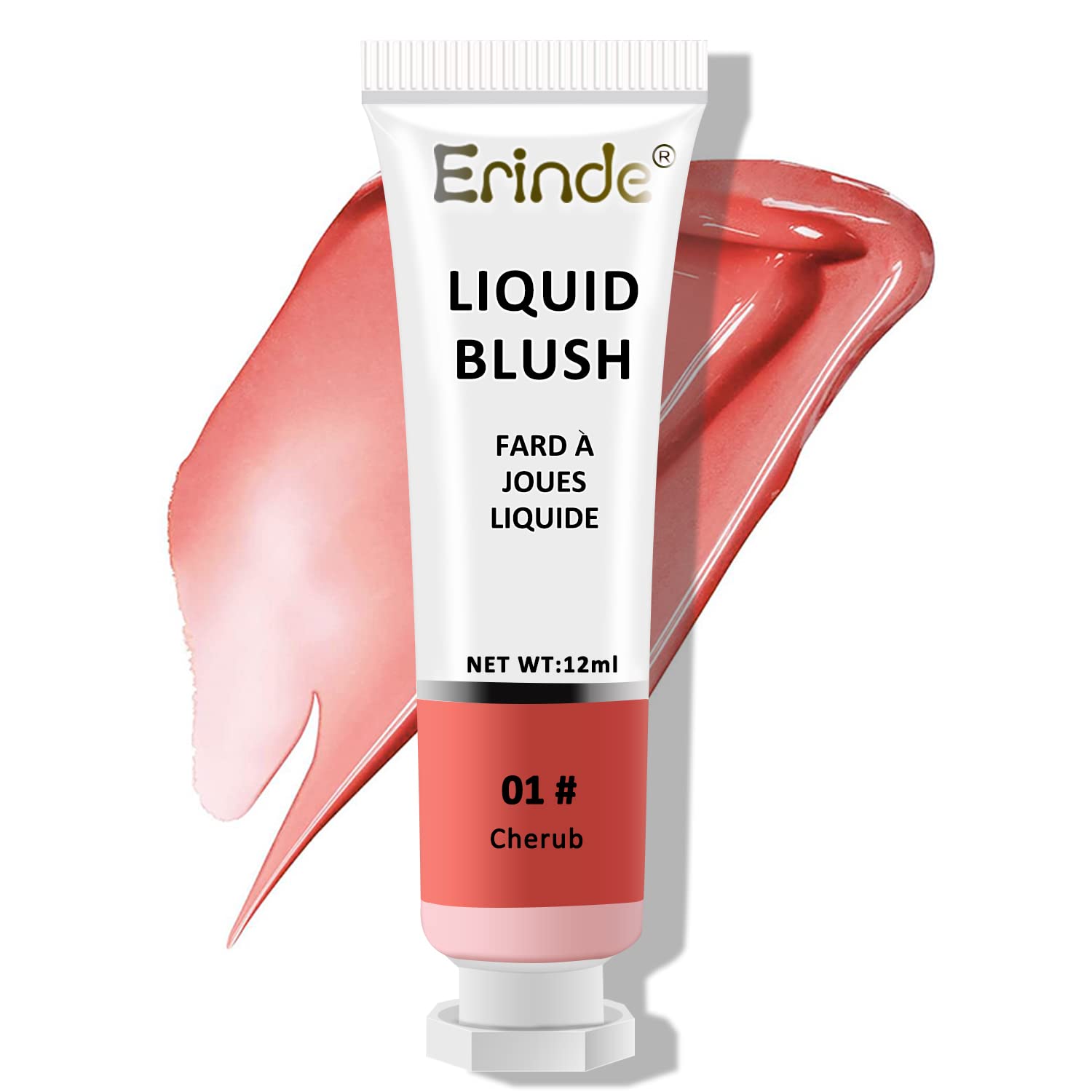 Erinde Gel Cream Blush Makeup, Dewy Finish, Oil-Free, Lightweight, Breathable Feel, Water-Based Liquid Blush, Summer Refreshing Makeup 01# Cherub, ‎01#cherub