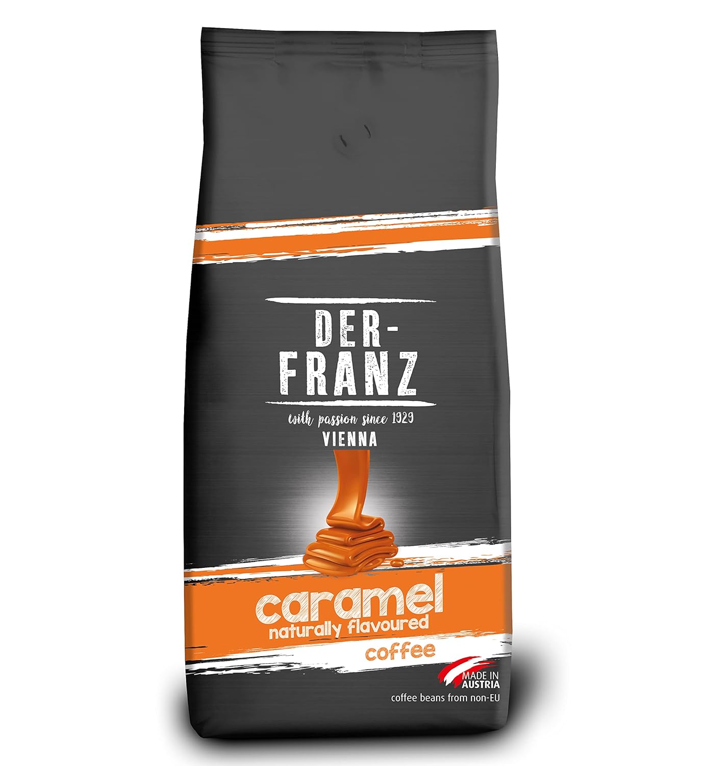 Franz coffee, flavored with caramel, Arabica and Robusta coffee beans, 1000 g
