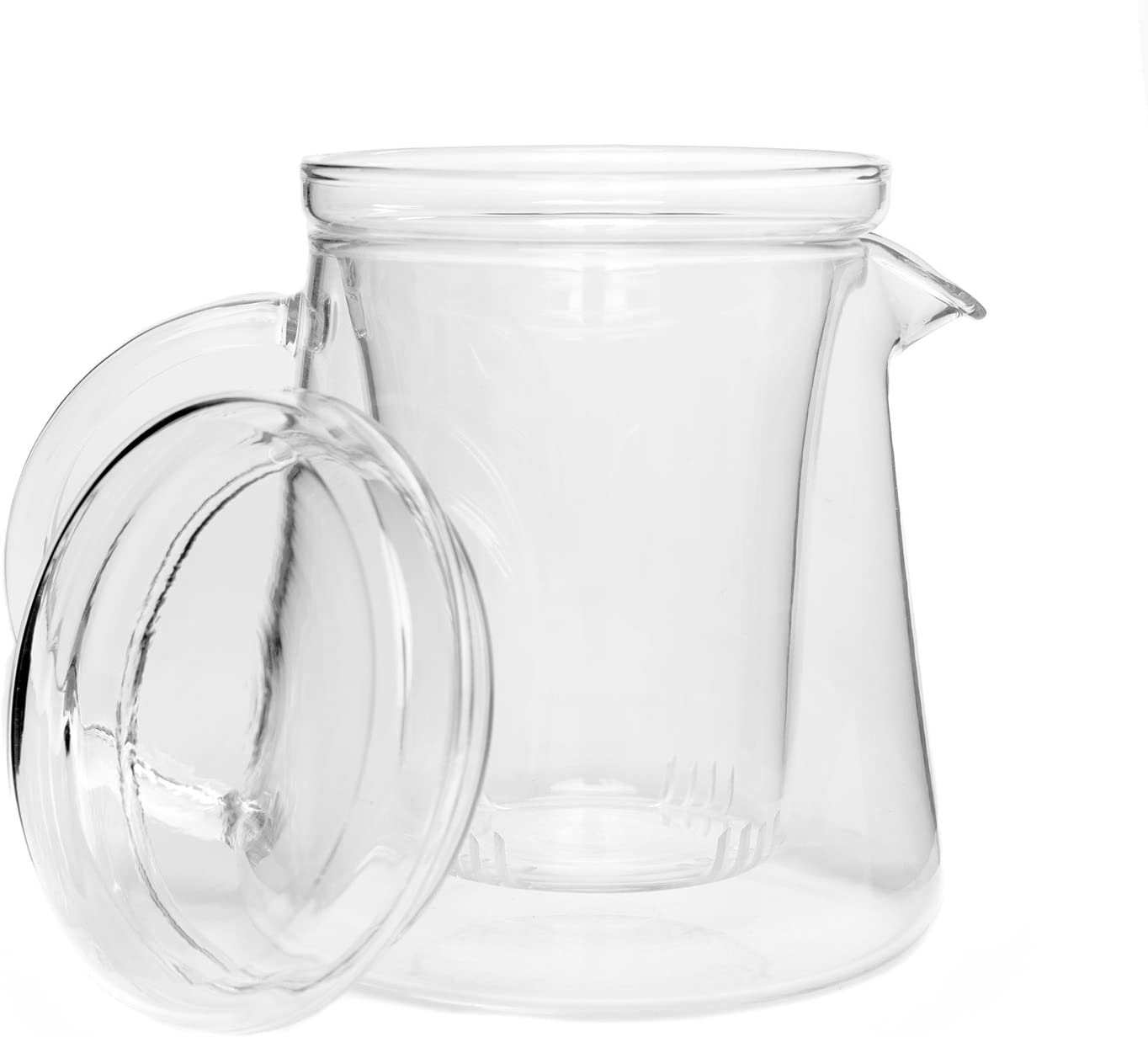 P & T House Tea Pot Heat Resistant Borosilicate Glass Teapot with Filter (400ml/13.5oz