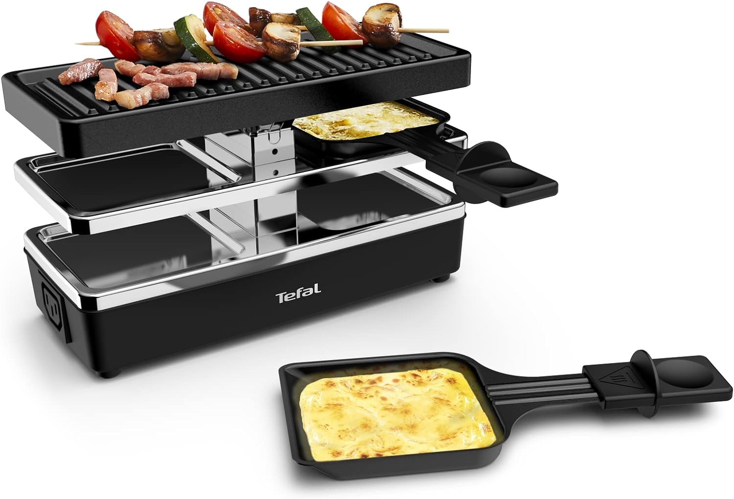 Tefal Raclette Grill 2 Person Modular Format Integrated Plug for Connecting Other Devices Compact Plug & Share YY5249FB