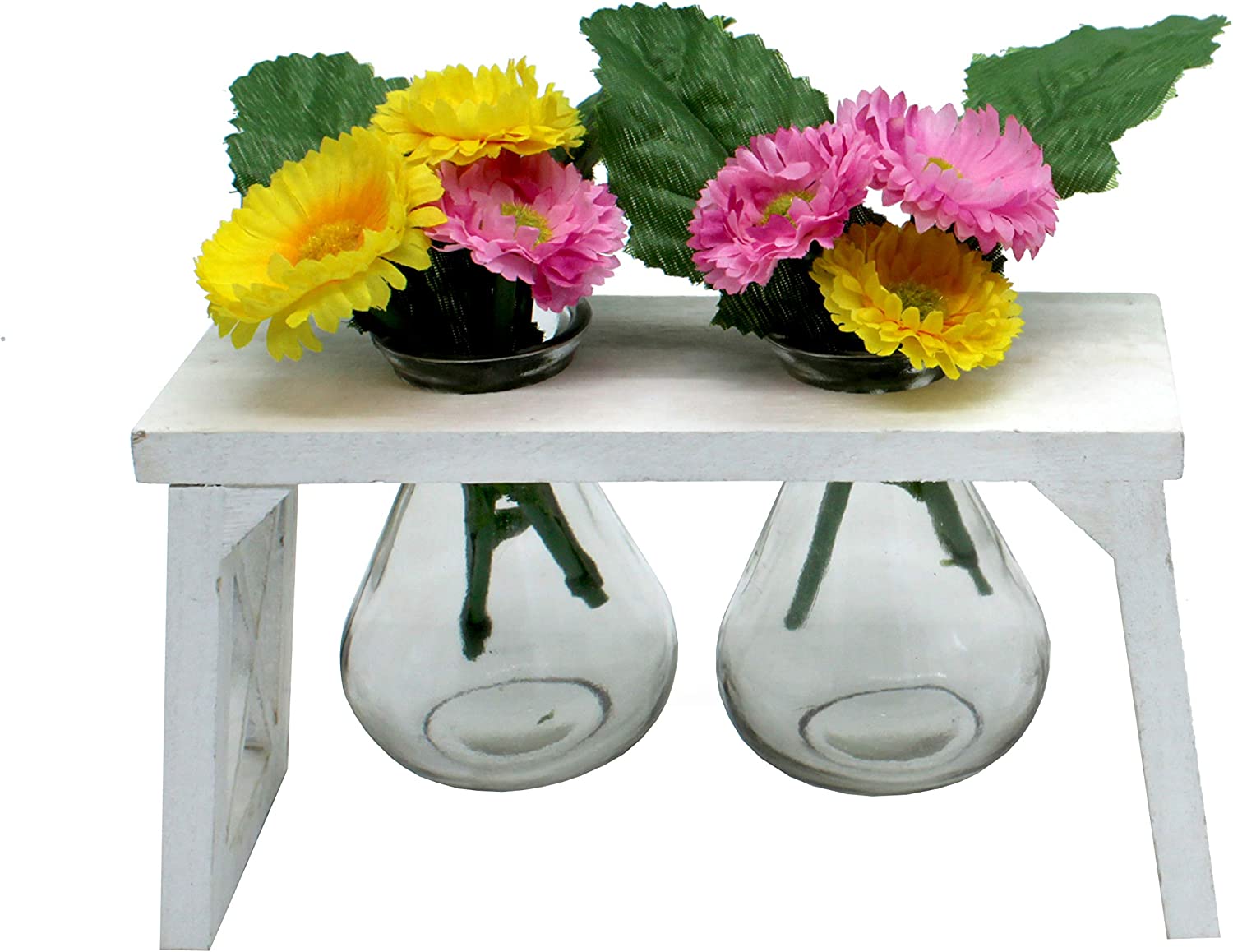 DARO DEKO Wooden Frame with Two Glass Vases