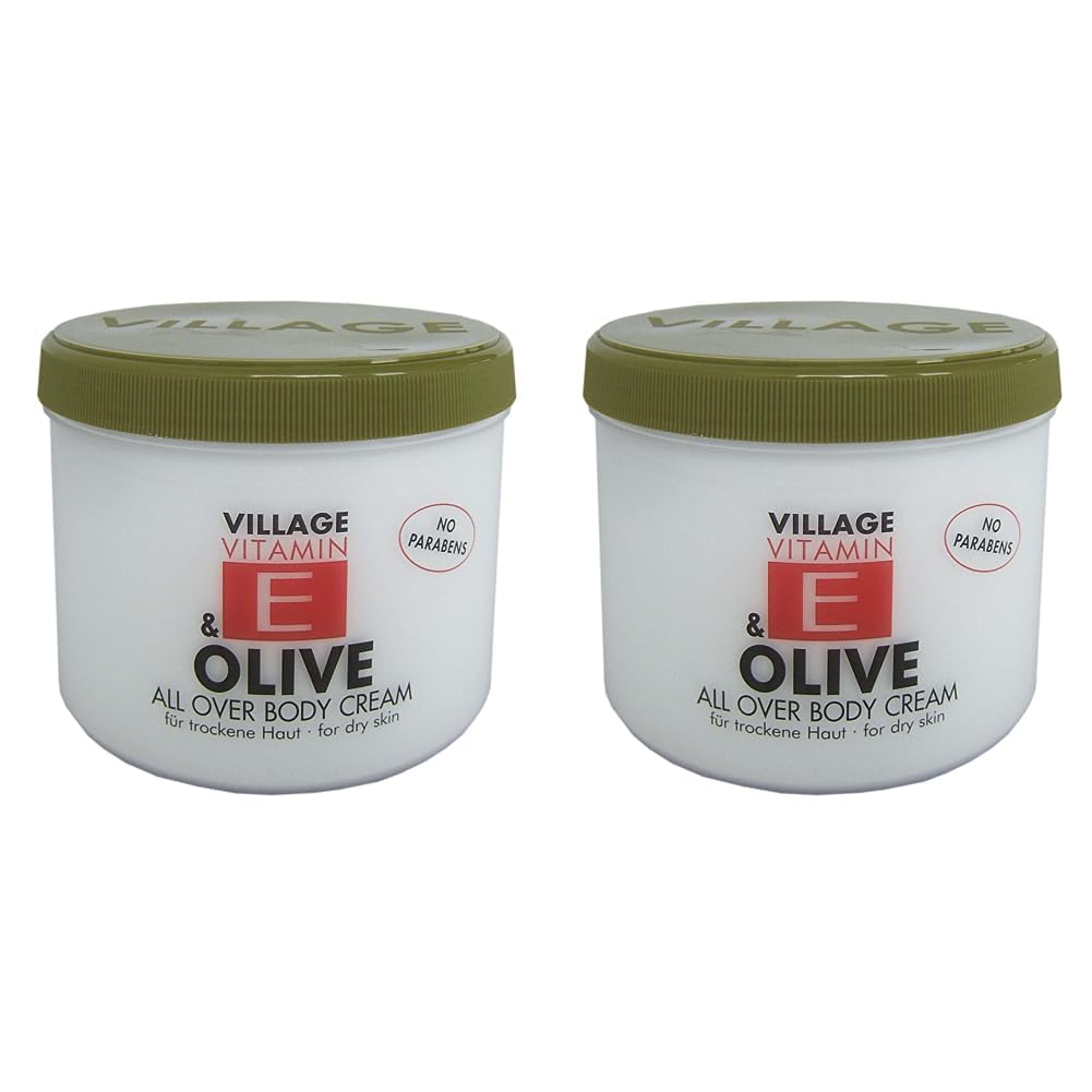 Village 9506-14 Olive Body Cream 500 ml with Vitamin E (Pack of 2)