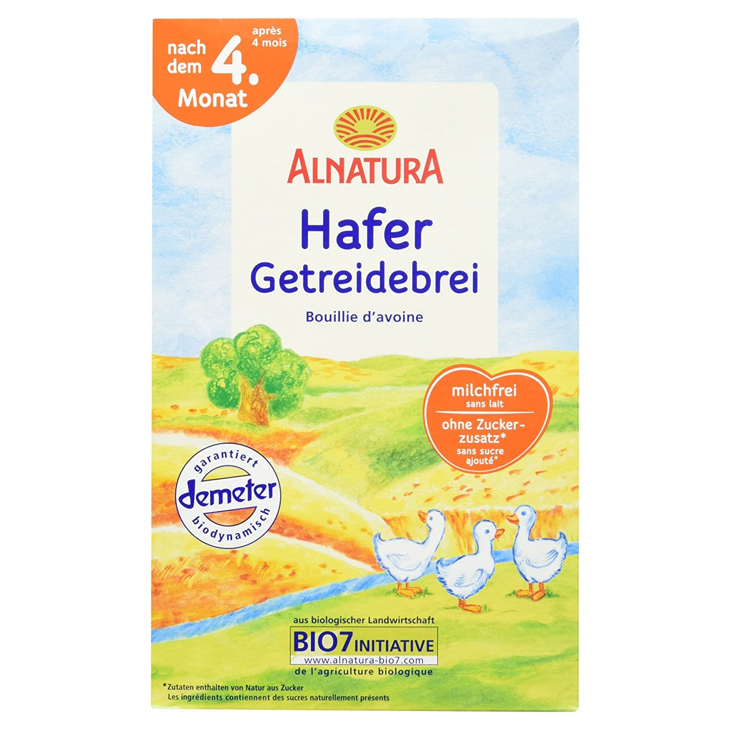 Alnatura Bio Hafer-Getreidebrei, 6er Pack (6 x 250 g)