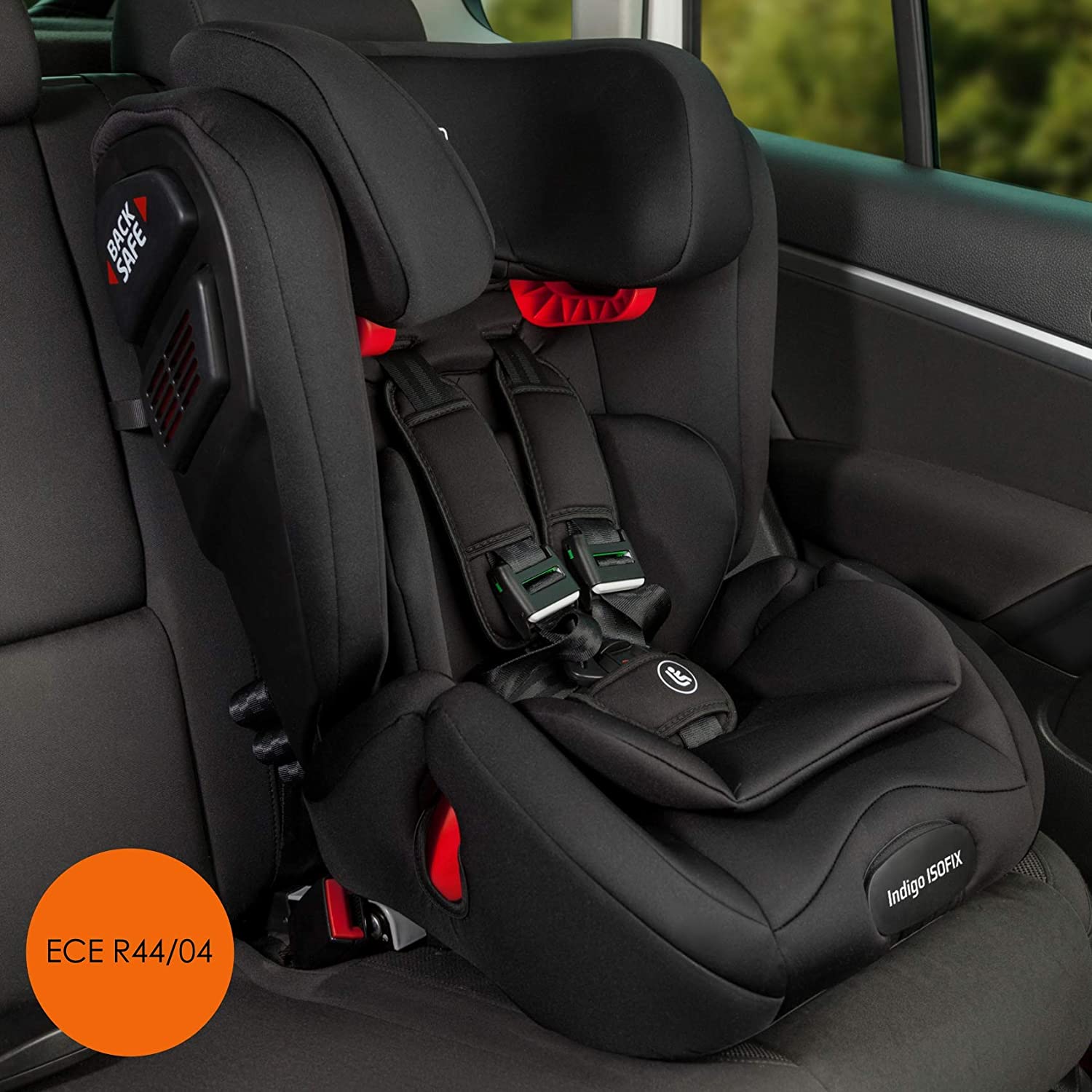 BABYLON Indigo Isofix Baby Car Seat Group 1/2/3 Child Seat 9-36 kg (1 to 12 Years) ECE R44/04 White / Black