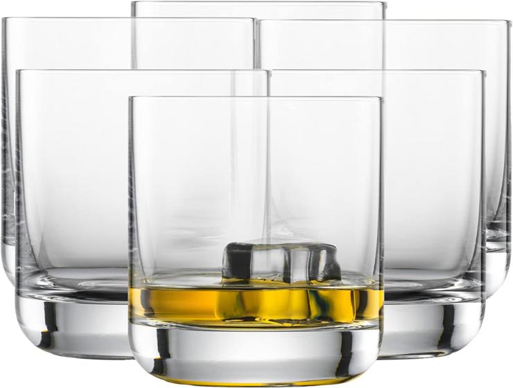 Schott Zwiesel Simple whiskey glass (set of 6), straight-line tumbler for whiskey, dishwasher-safe Tritan crystal glasses, Made in Germany (item no. 123664)