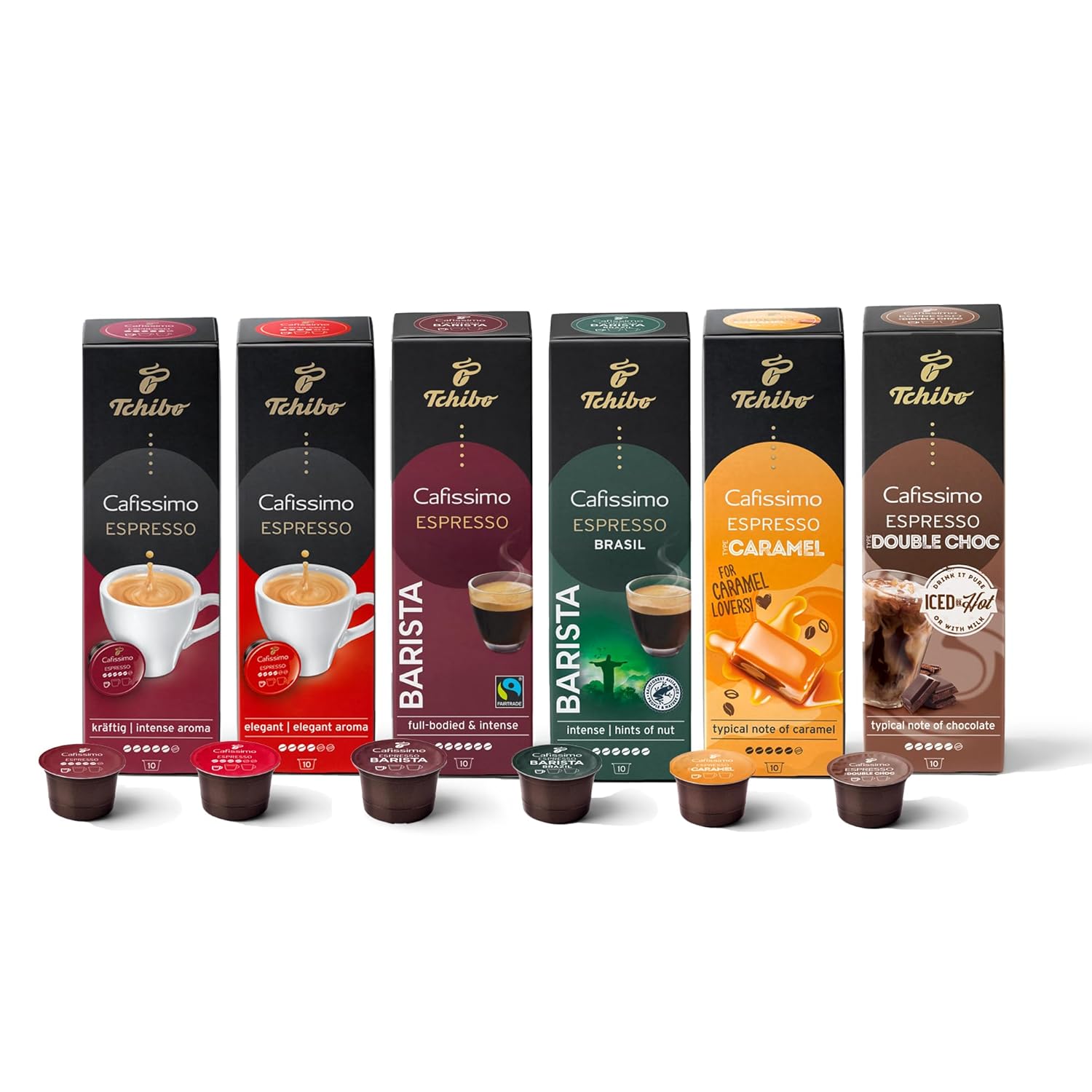 Tchibo Cafissimo Espresso Edition Tasting Set Various Types Espresso 60 Pieces (6 x 10 Coffee Capsules), Sustainable & Fair Trade