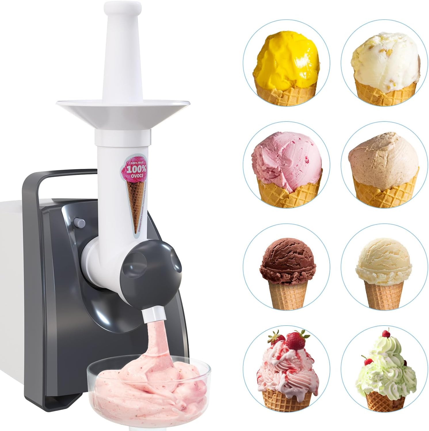 OTOmitra Soft Ice Cream Machine Accessories, Natural Ice Cream Desserts, Home Ice Cream Maker Accessories for Bosch/ETA Meat Grinder and Food Processor
