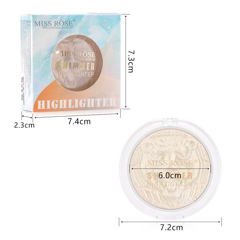 Beteligir Highlighter Powder Palette, Illuminator Powder Palette Highlighter Baked Waterproof Brilliant Brightening Skin Colour Face Contour Powder (04), ‎04