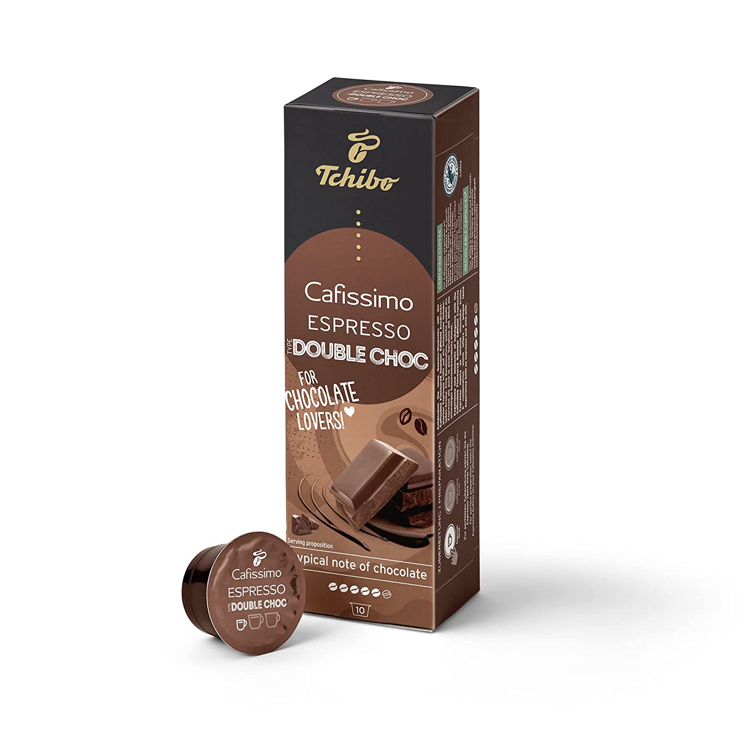 Tchibo Cafissimo Flavoured Summer Edition Espresso Double Choc Coffee Capsules, 10 pieces, sustainably & fairly traded, Premium quality