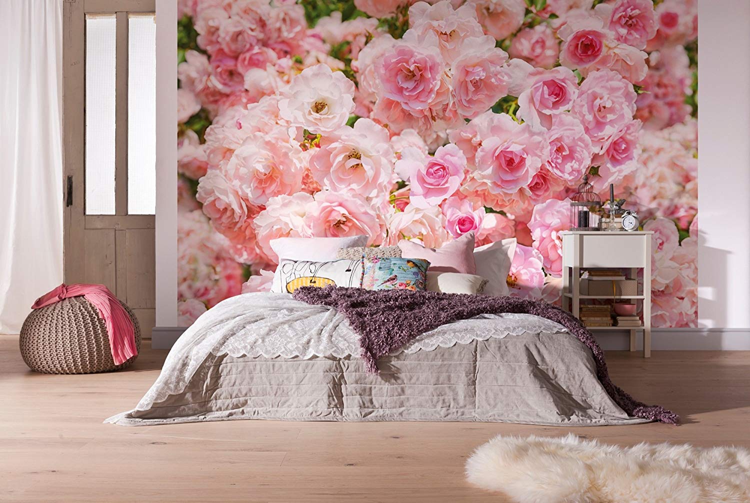 Komar Photo Wallpaper 368 X 254 Cm Pink Rose Buds