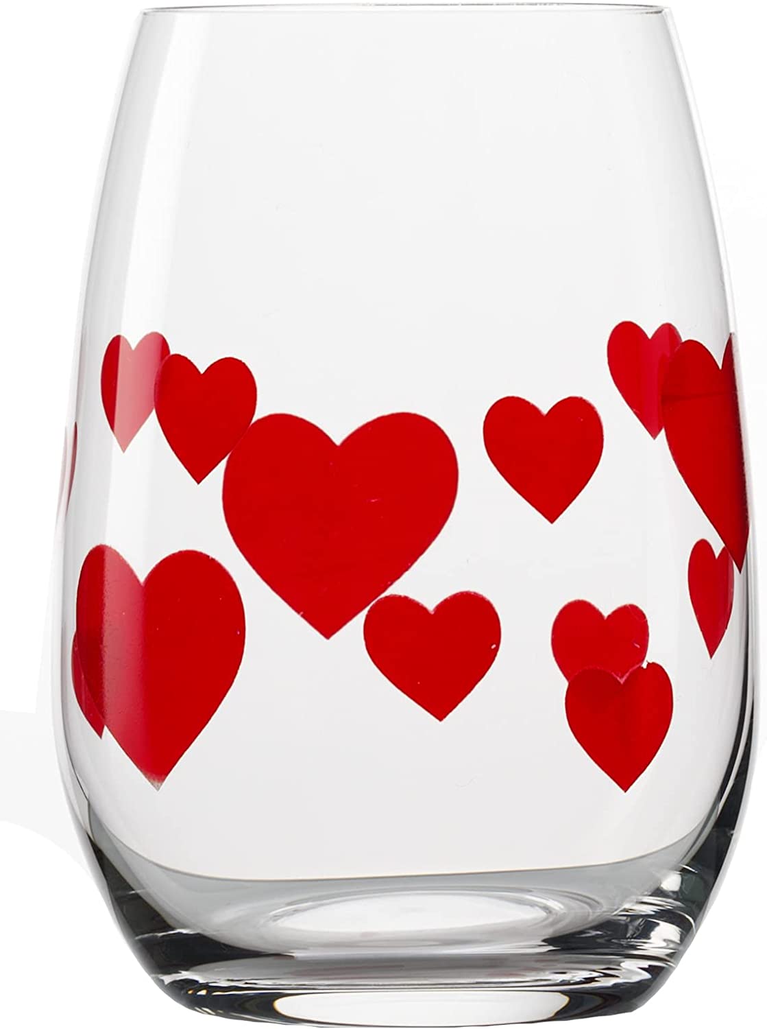 Stölzle Lausitz 335 ml Lead Free Crystal L\'Amour Red Hearts Glass Tumbler