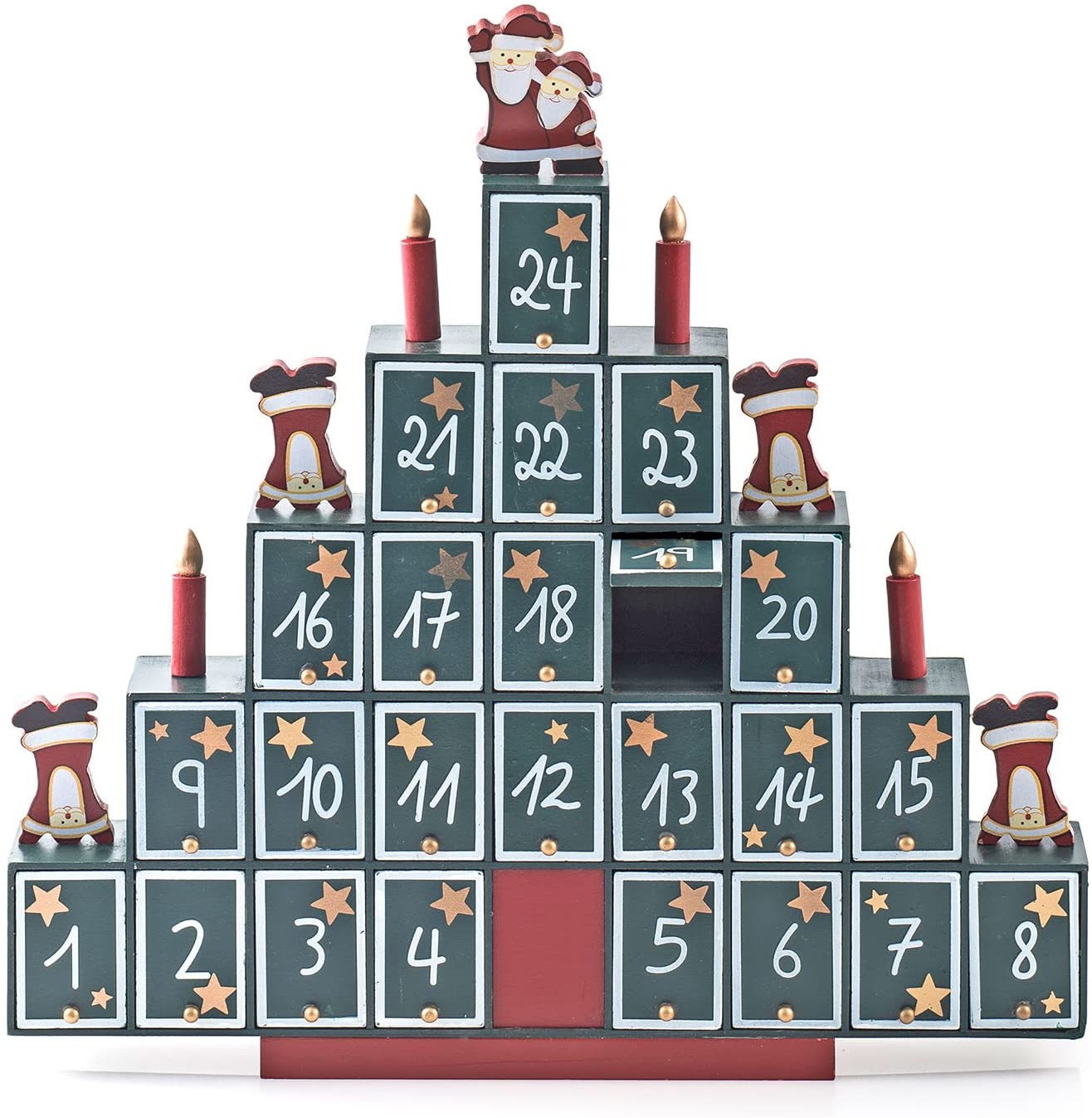 Pajoma Advent Calendar for Filling Pyramid 24 Wooden Drawers Christmas Diary DIY