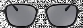 Sunglasses adults black frame, metal bracket, black tinted lenses, 1 piece