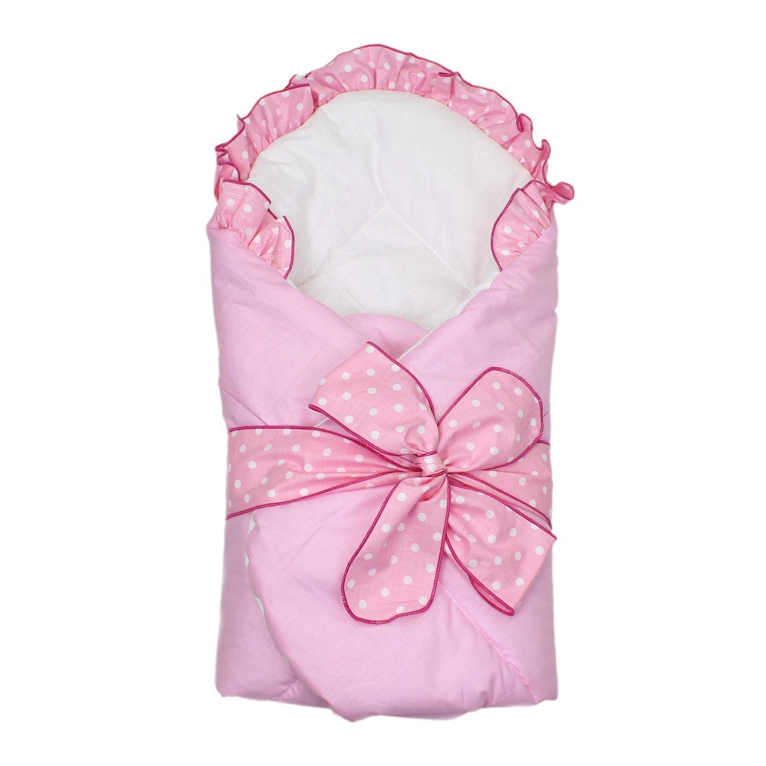 TupTam Unisex Baby Swaddling Blanket with Bow - Pink - Size: 70 x 70 cm