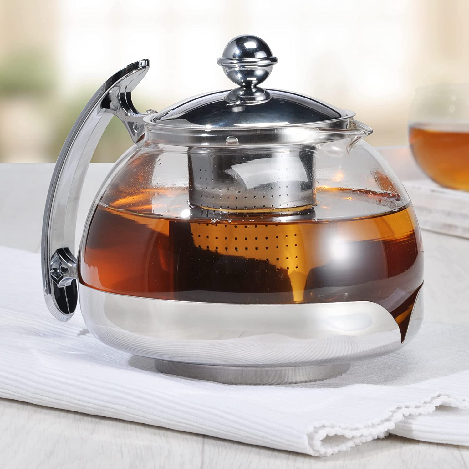 Haushalt International Large 1.2 Ltr Glass Infusion Teapot Tea Pot Infuser Contemporary Kitchen Design