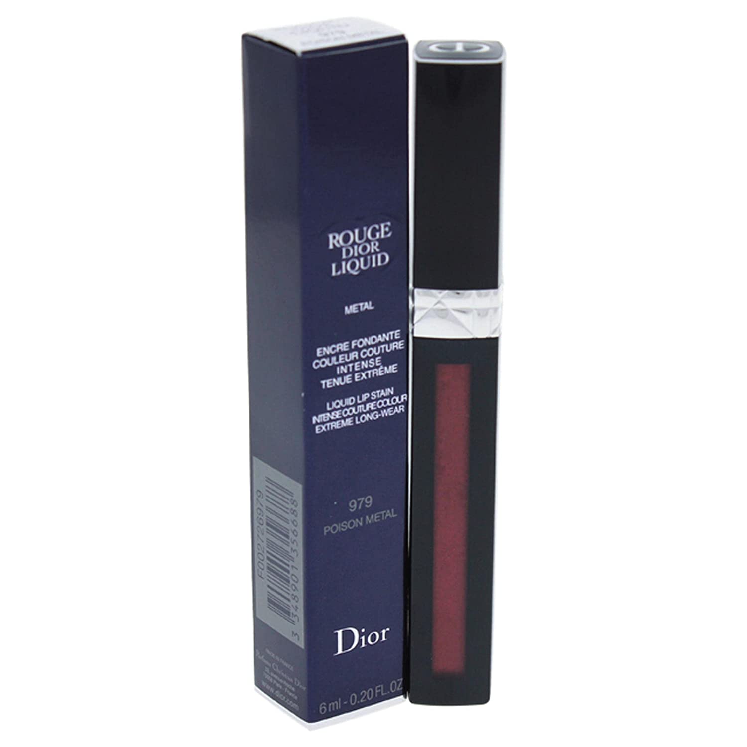 Dior Lip Lipstick Rouge Dior Liquid Nr. 979 Poison Metal 6 ml, ‎979