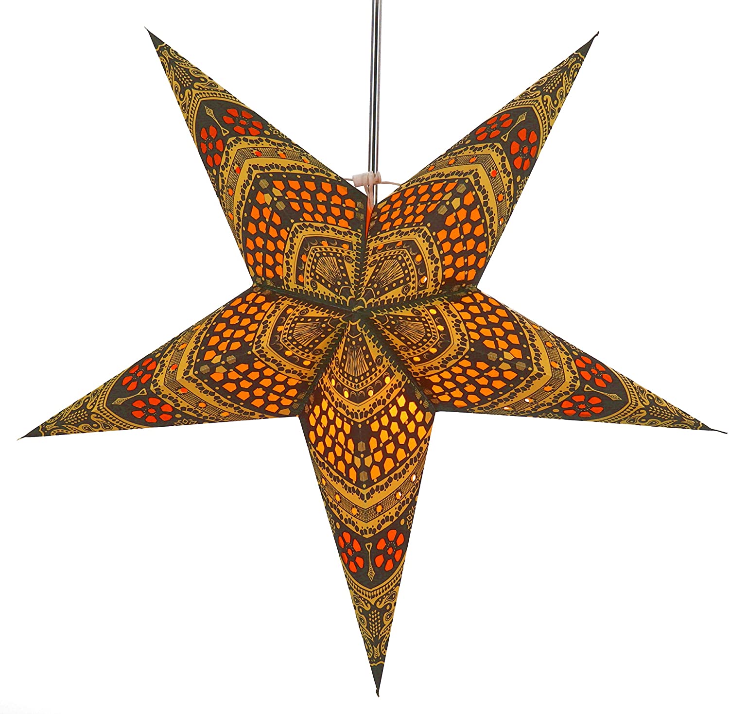 Guru-Shop Foldable Advent Light Paper Star Christmas Star Horus Red / Turqu