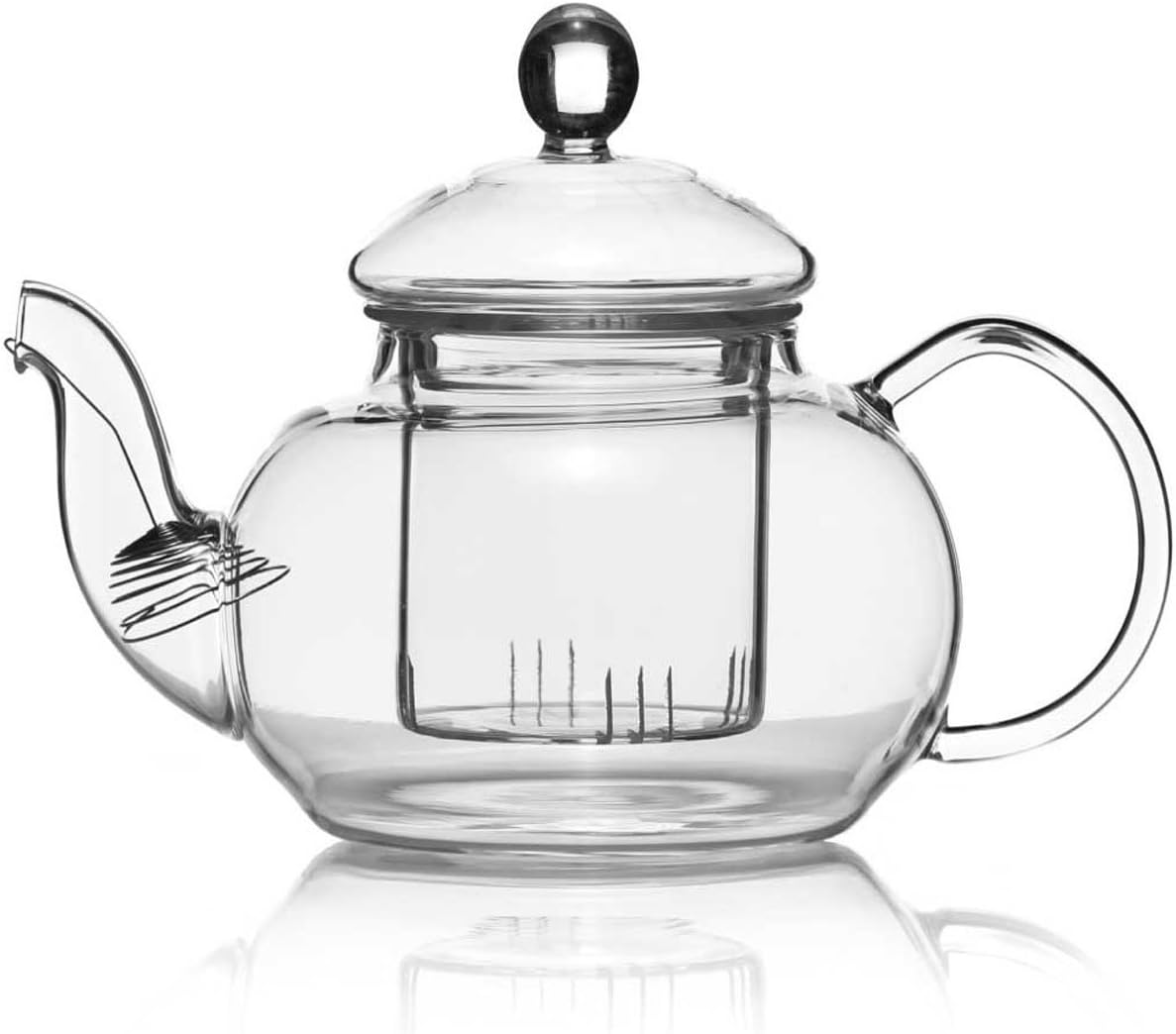 Hand Blown Borosilicate Solikat Glass Teapot with Filter and Infuser Teapot with filter insert by dimono