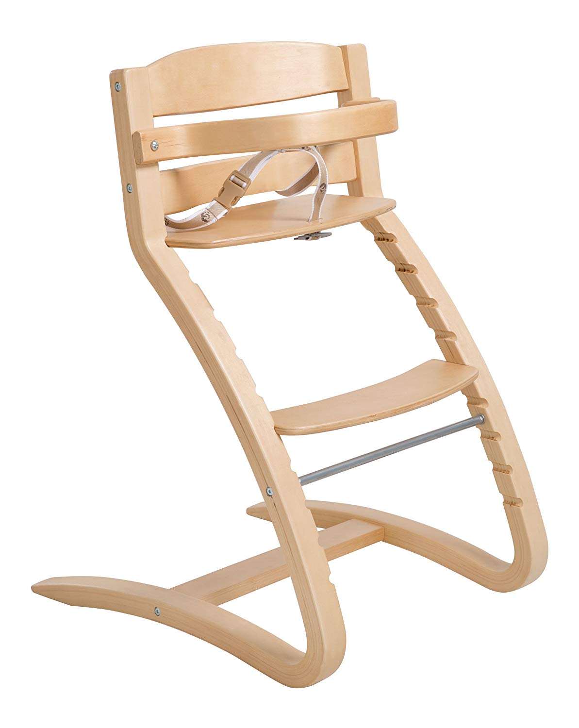 Roba \'Grow Up\' Stair High Chair Modern Wooden High Chair Grows with Your Child from Baby High Chair to Youth Chair, Wood, Natural