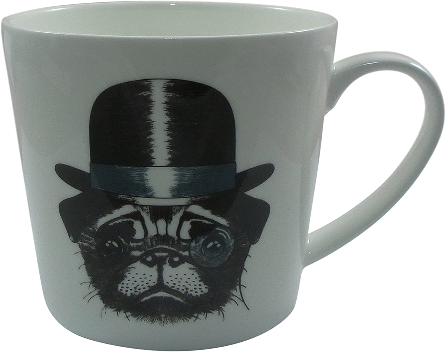 Jameson & Tailor 0.45 Litre Brilliant – Bone China Mug – Dog with Hat and Monocle Glasses Made from High-Quality Materials