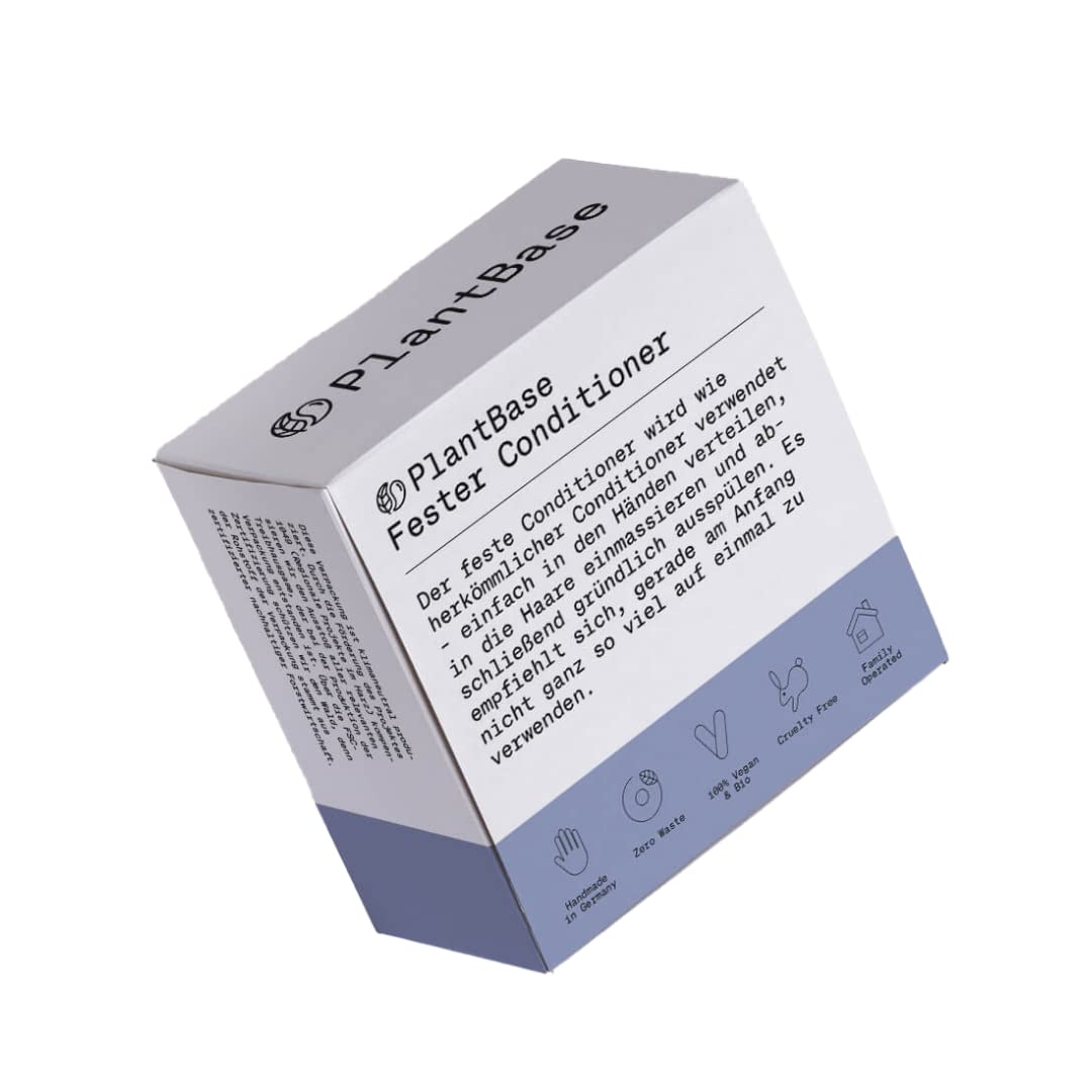 PlantBase Solid Conditioner Hair | Hair Conditioner for Intensive Moisture & Shine | Vegan Formula with Fresh Lemongrass Fragrance | Handmade & Made in Germany | 1 x 60 g