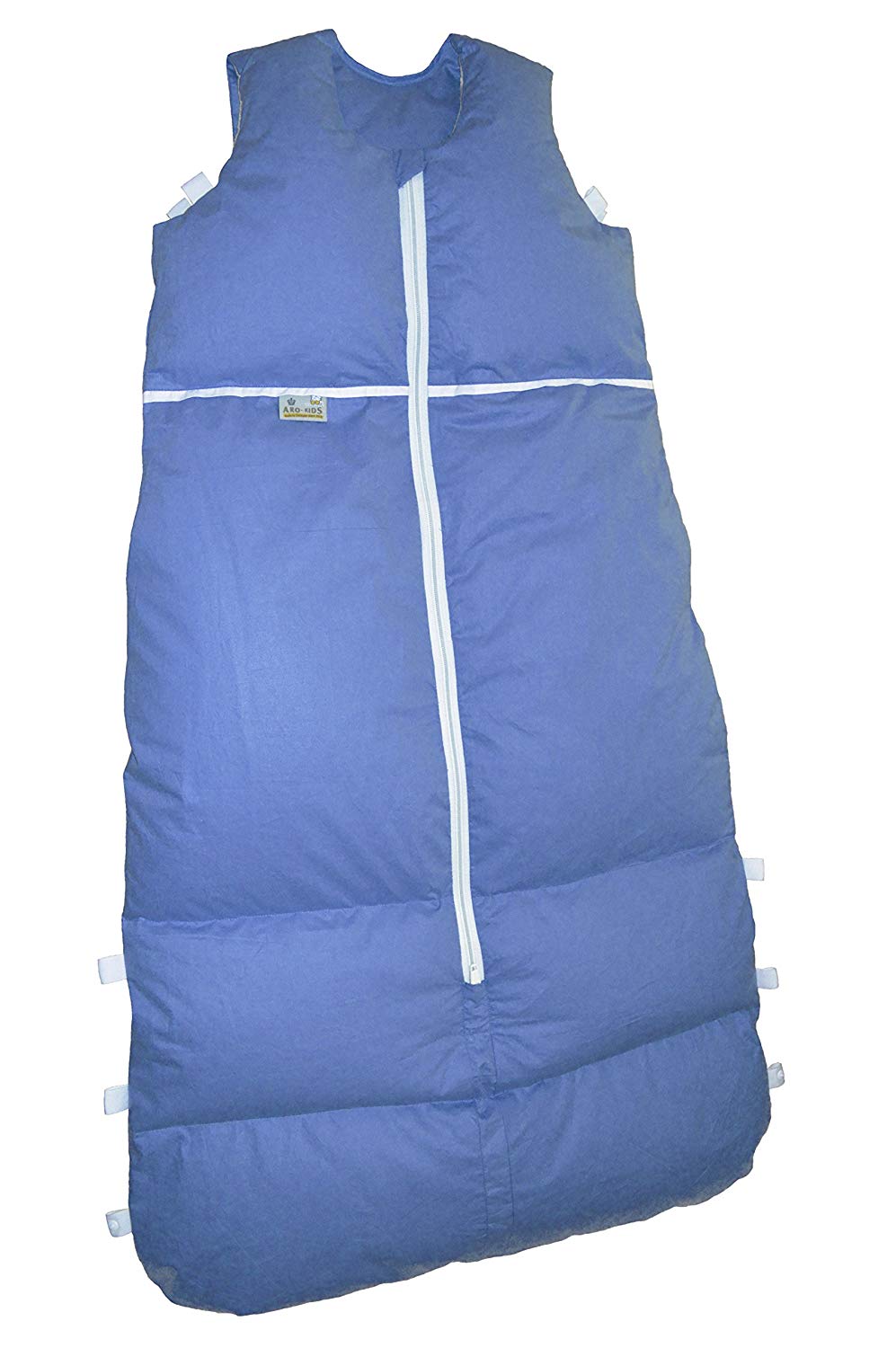 Premium Sleeping Bag Down Material, Adjustable Length, alterskl. ca 12-24 Months, Azure Blue, 110 cm