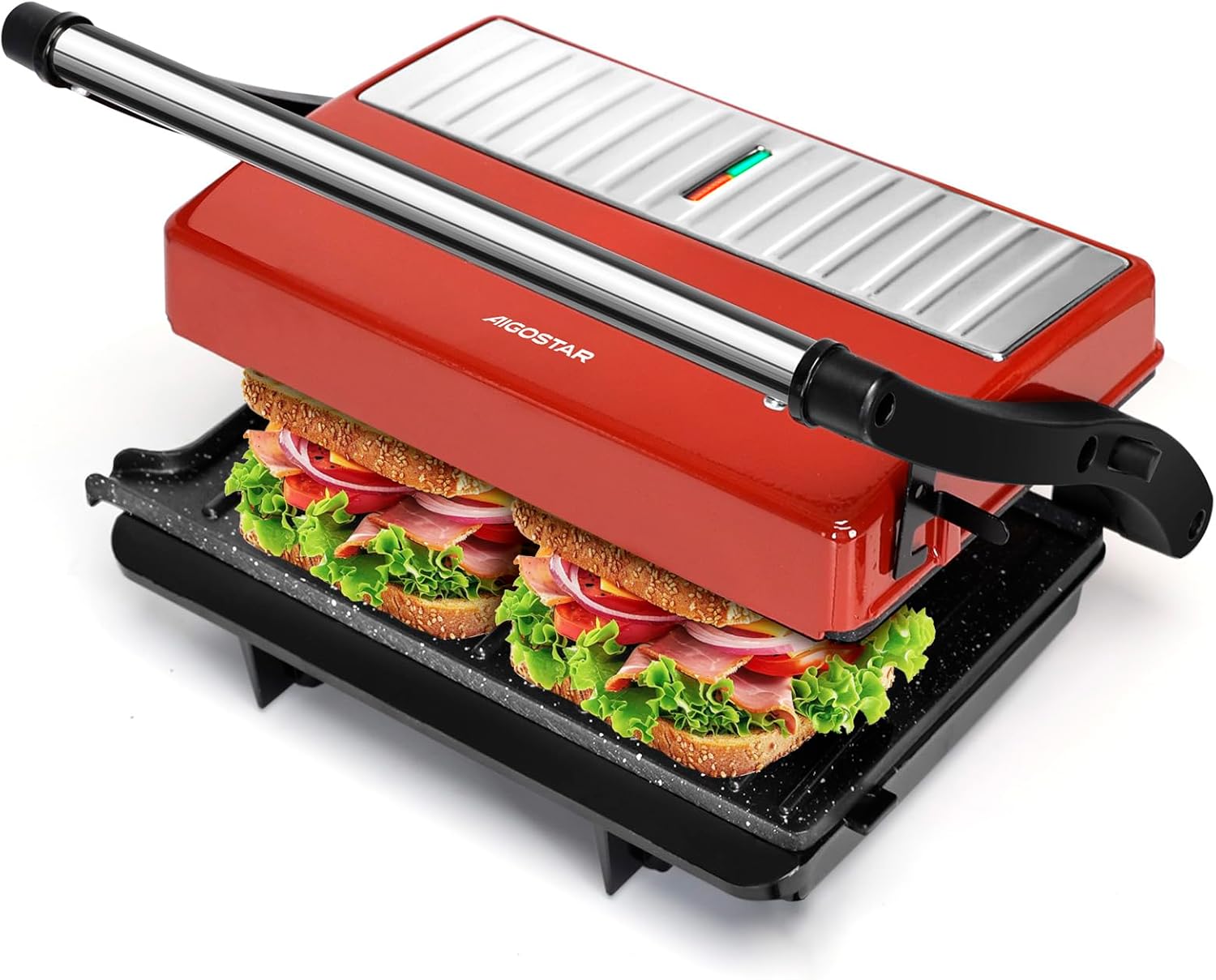 3-in-1 Sandwich Maker, 750 W Sandwich Toaster, 3 Removable Grill Plates, Contact Grill, Waffle Iron, 3-in-1, Dishwasher Safe, Triangular Sandwich Maker, Non-Stick, Black