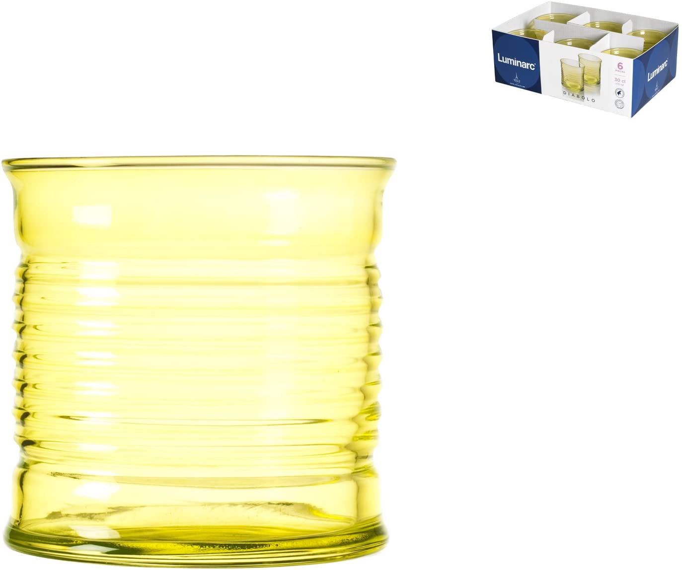 Luminarc N5262 Set of 6 Flat PassePasse Citron 300 ml Yellow