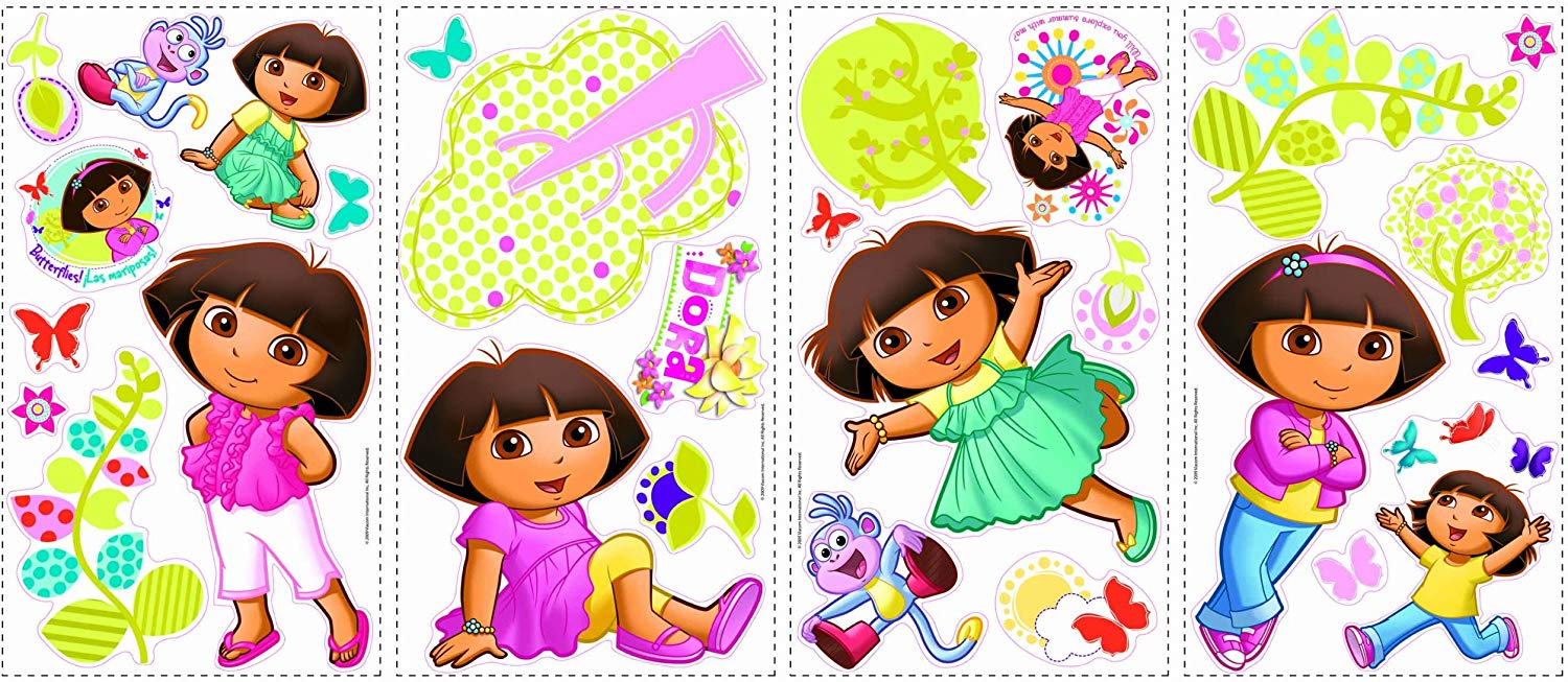 Roommates 5390002 Multi-Character Repositionable Dora The Explorer Wall Sti
