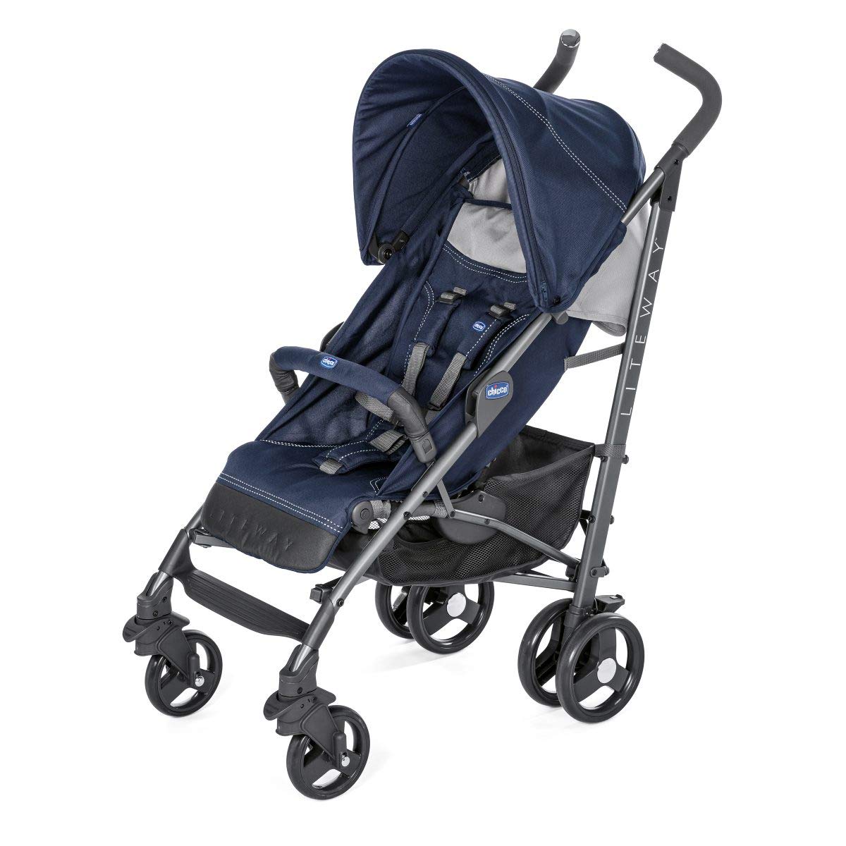 Chicco Liteway 3 Lightweight Foldable Pushchair from 0 Months to 22 kg, Adjustable and Compact Pram with Front Bracket, Sleeping Position, Umbrella Closure, Extendable Hood