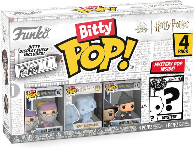 Funko Bitty Pop! Harry Potter - Albus Dumbledore™, Nearly Headless Nick™, Minerva McGonagall™ and a Surprise Mini Figure - 0.9 Inch (2.2 cm) Collectible - Gift Idea - Movies Fans