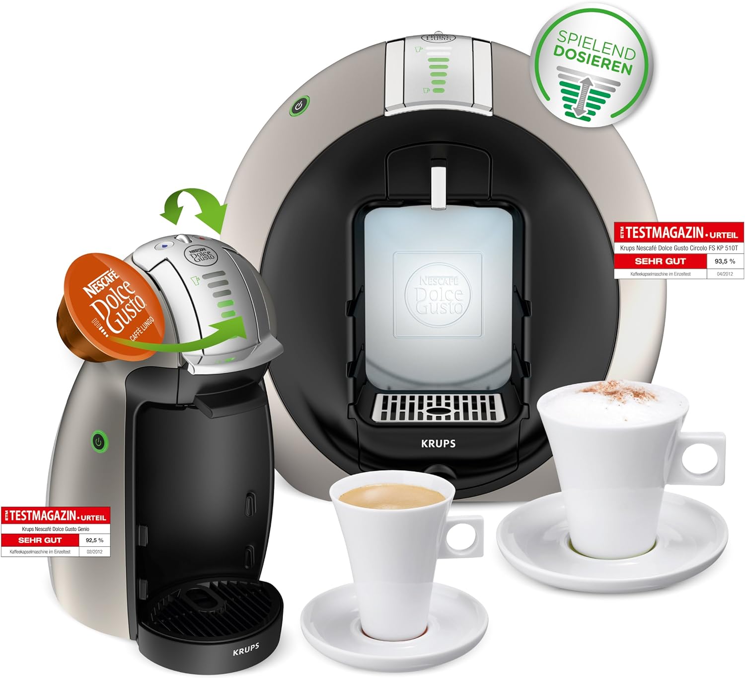 Krups Dolce Gusto Melody 3 - coffee makers (freestanding, Fully-auto, Coffee capsule, Caffe latte, Caffe lungo, Cappuccino, Espresso, Black)