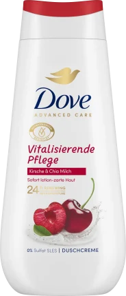 Dove Shower cream Advanced Care Vitalizing care, cherry & chia milk, 225 ml