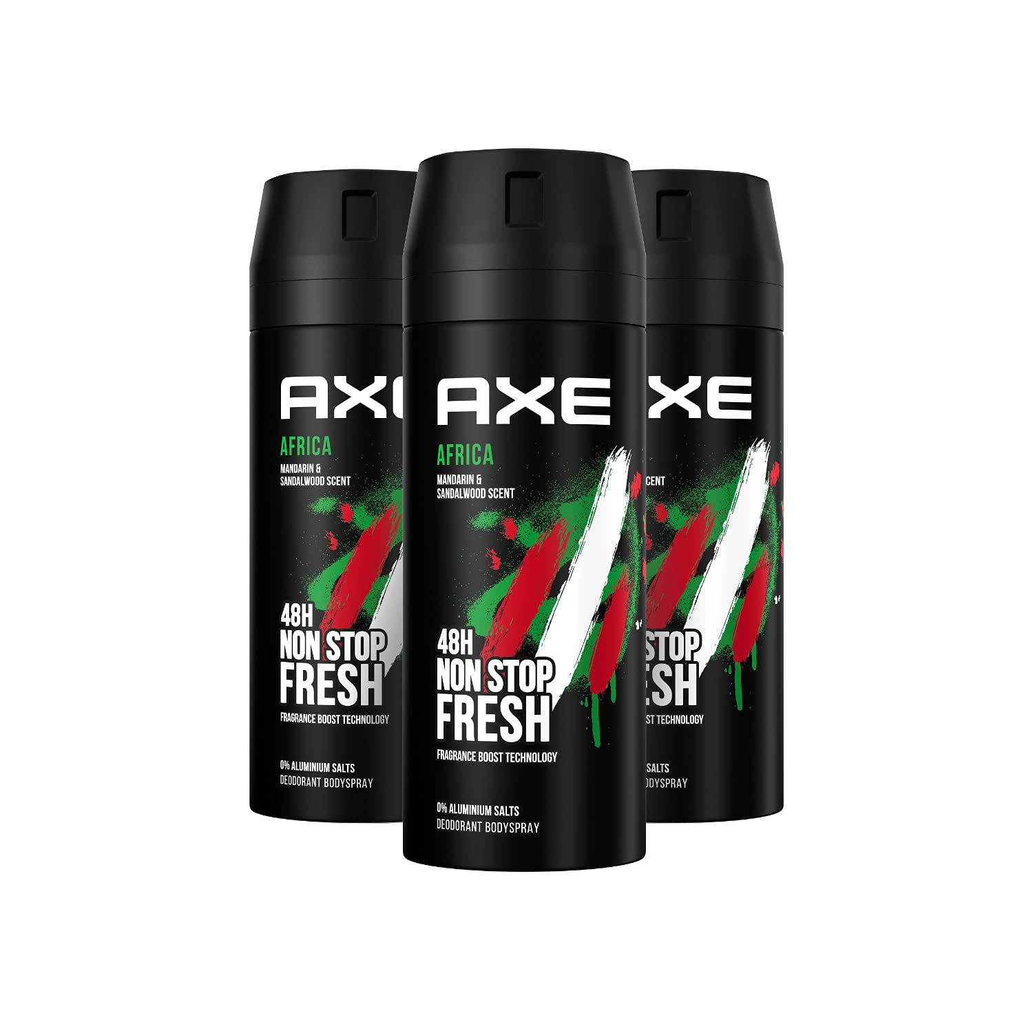 Axe Body Spray for a long-lasting fragrance Africa without aluminum salts, 3-pack (3 x 150 ml)