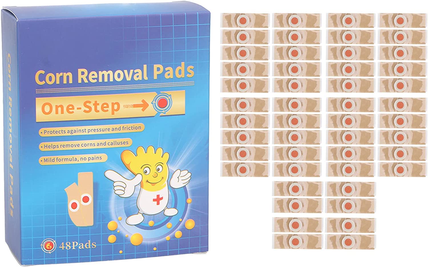 filfeel Pack of 48 Corn Remover Patch, Soft Corn Callus Removal Patch with High Effectiveness for Wart Treatment